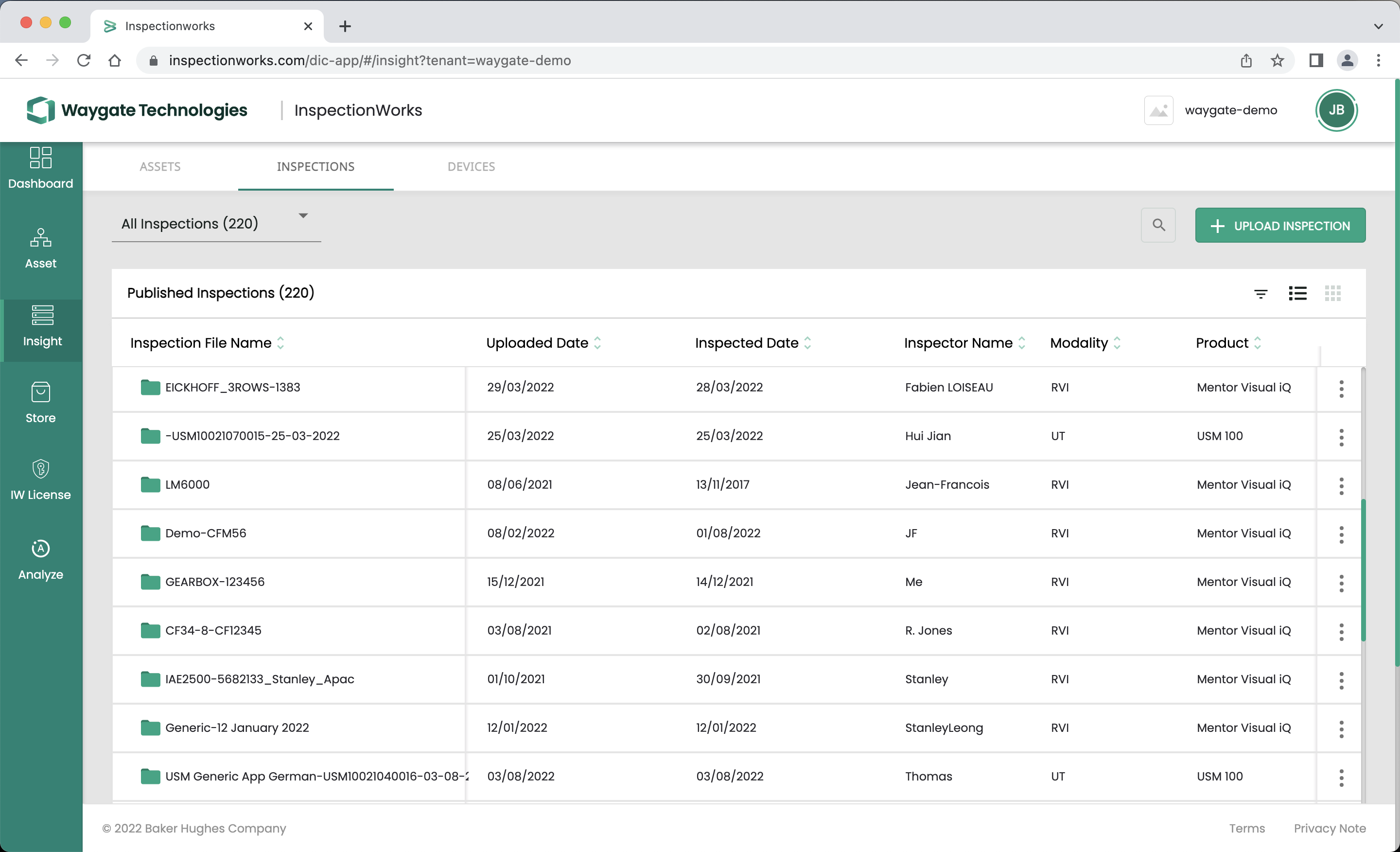 InspectionWorks Insight Feature