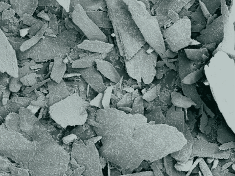Soluflake™丢失的循环材料（LCM）的照片。