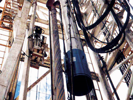 Photo of a hammer tool on an oil rig.