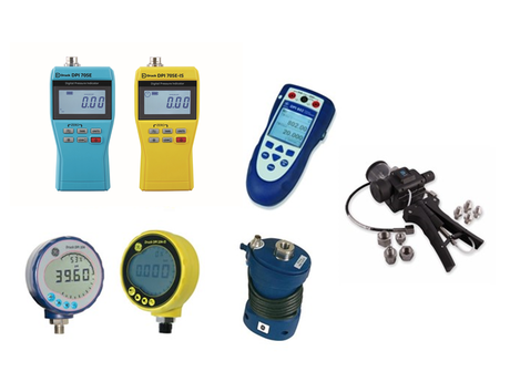 设备校准，压力和温度指示器，压力表校准器，电气回路校准器和手持式泵