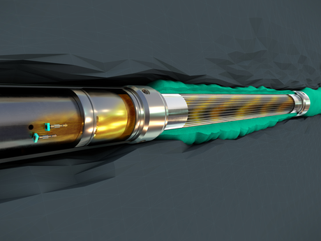 Animation still of the GeoFORM Flex conformable sand management system.
