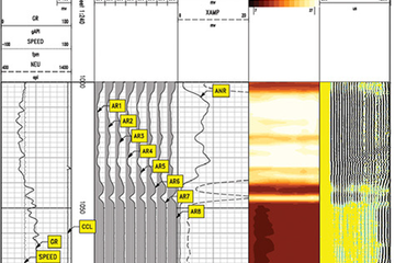 Photo of a wireline log file.