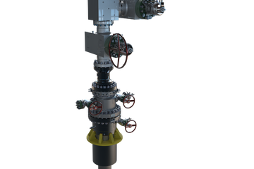 Rendering of geothermal wellhead.