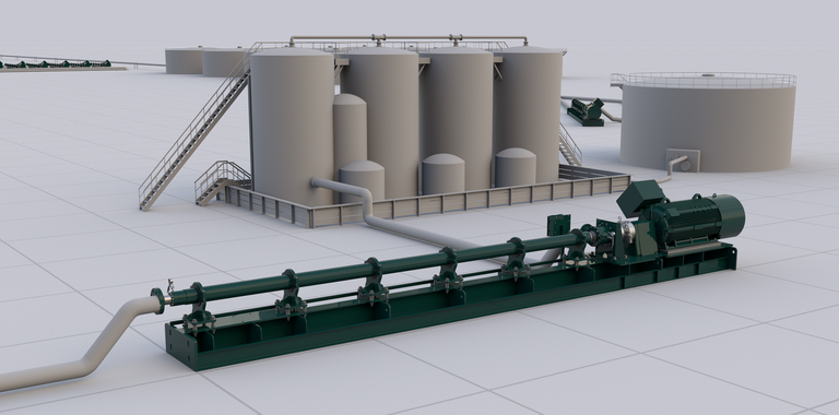 水平泵送系统的动画图。